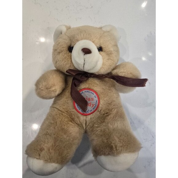 Tejas Teddy Bear Plush With Brown Bow & Patch - Picture 2 of 4